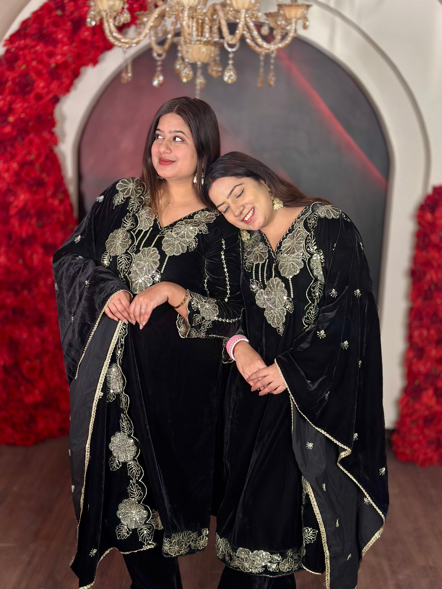 Gehna Black Velvet Suit