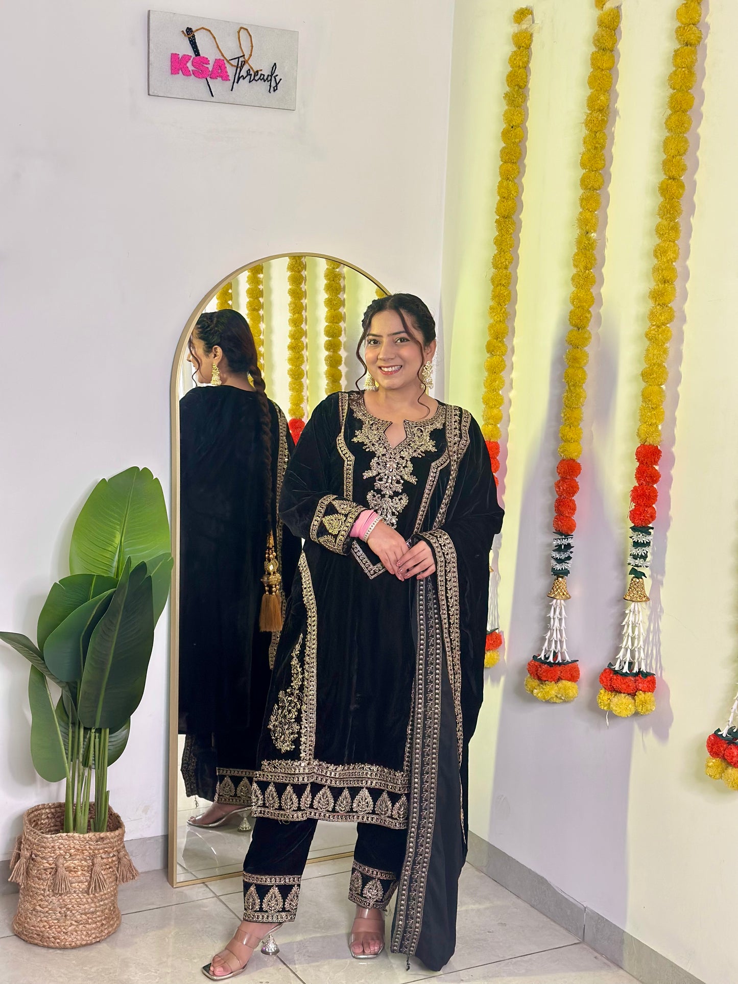 Black Velvet Festive Suit