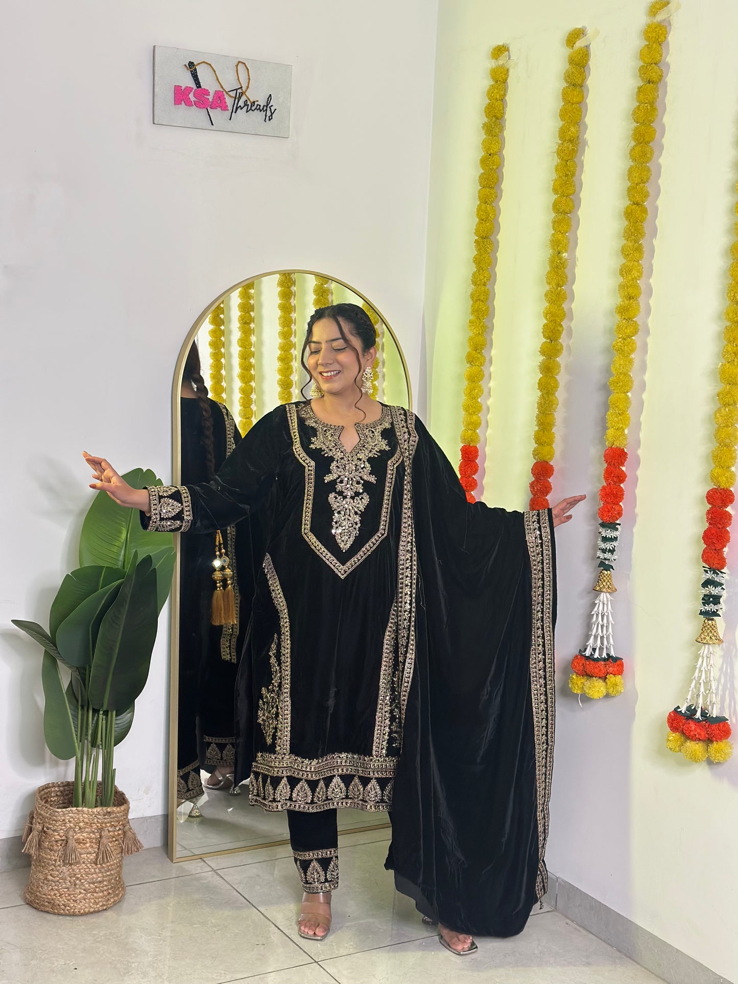 Black Velvet Festive Suit