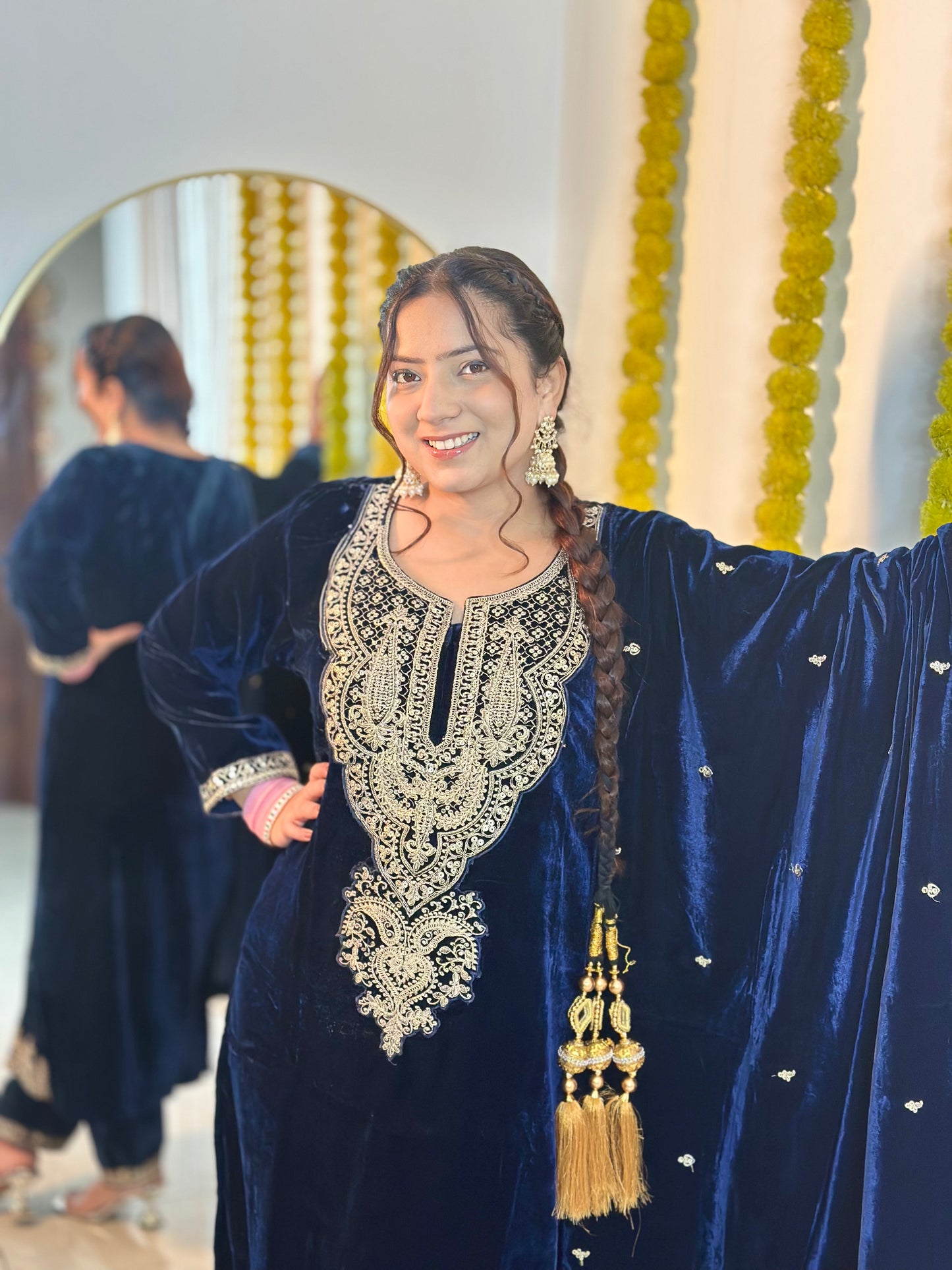 Blue Festive Velvet Suit