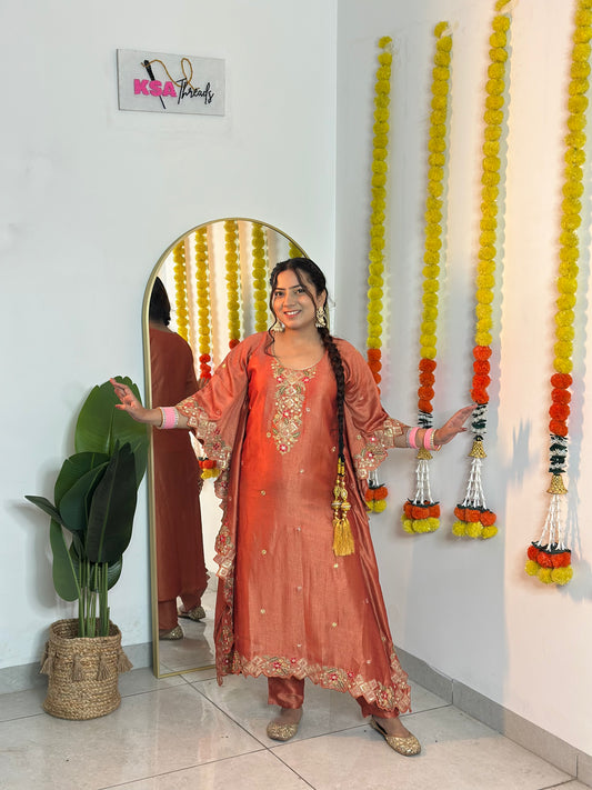 Festive Orange Kaftan Set