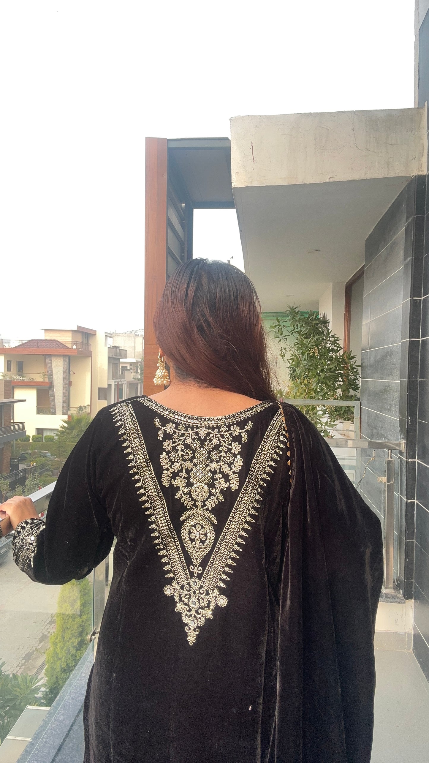 Black Festive Velvet Suit