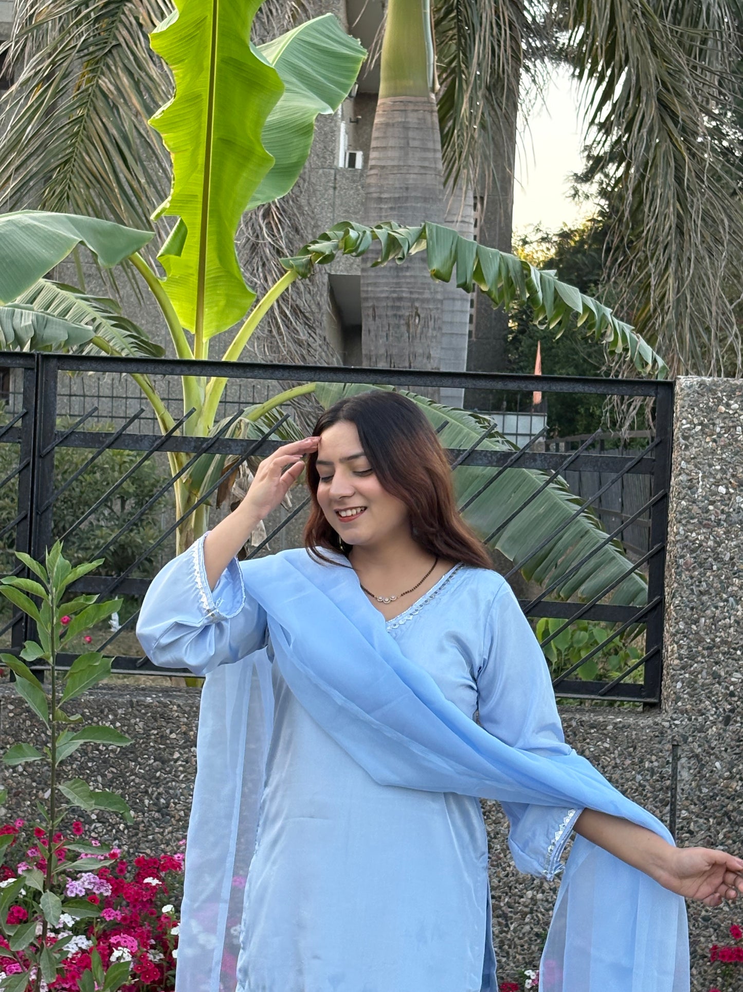 Sky Blue Farshi Salwar Suit