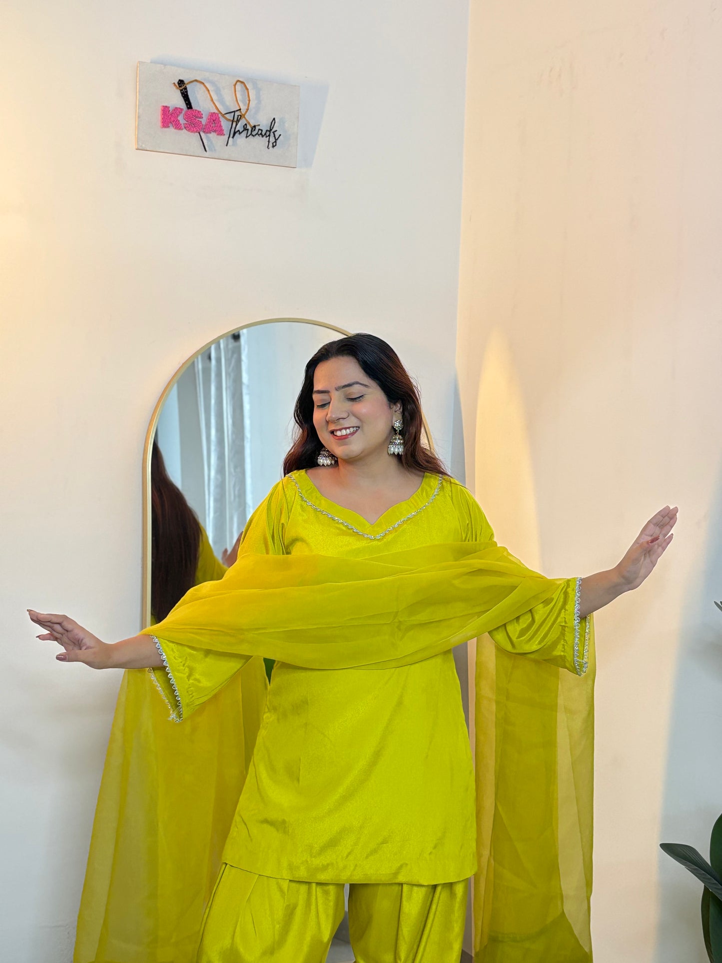 Neon Green Farshi Salwar Suit