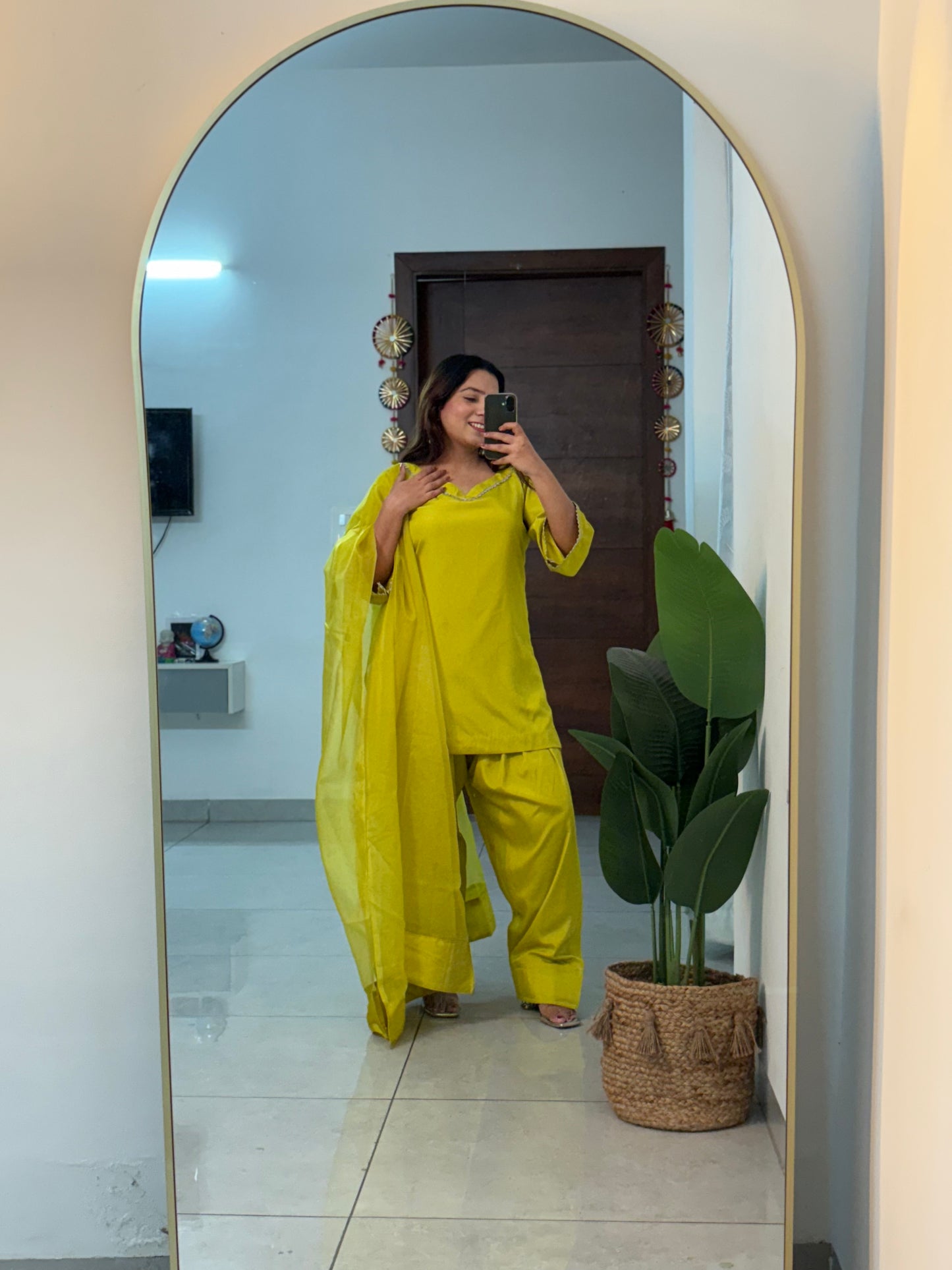 Neon Green Farshi Salwar Suit