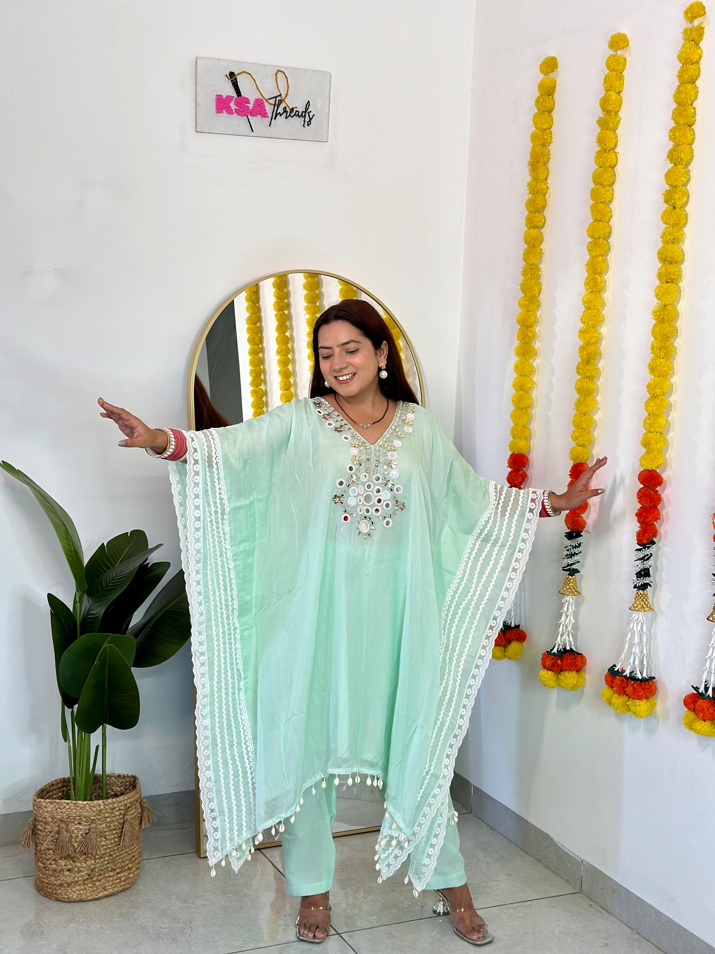 Noor Mirror Kaftan Set