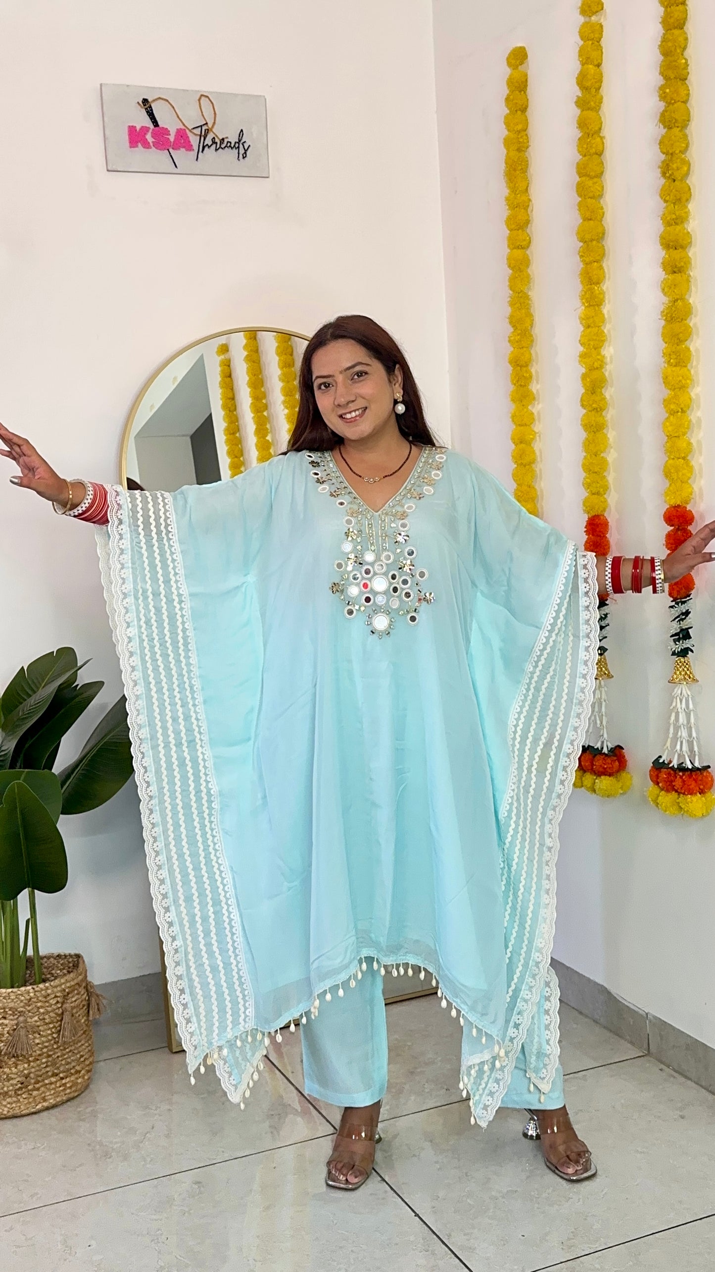 Noor Mirror Kaftan Set