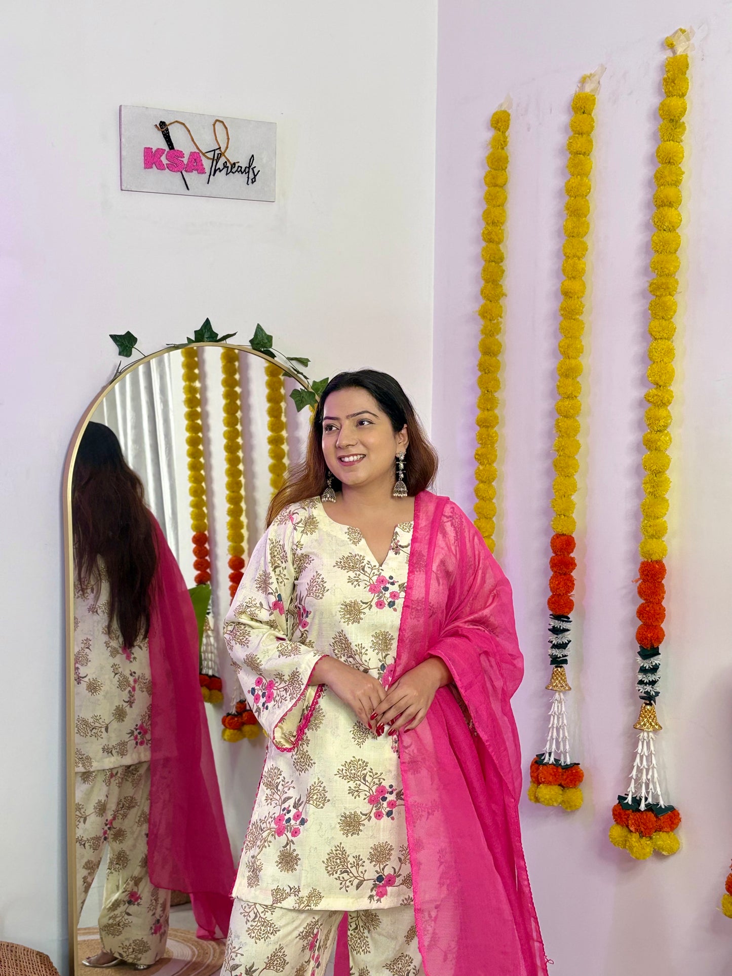 Printed Linen Farshi Salwar Suit
