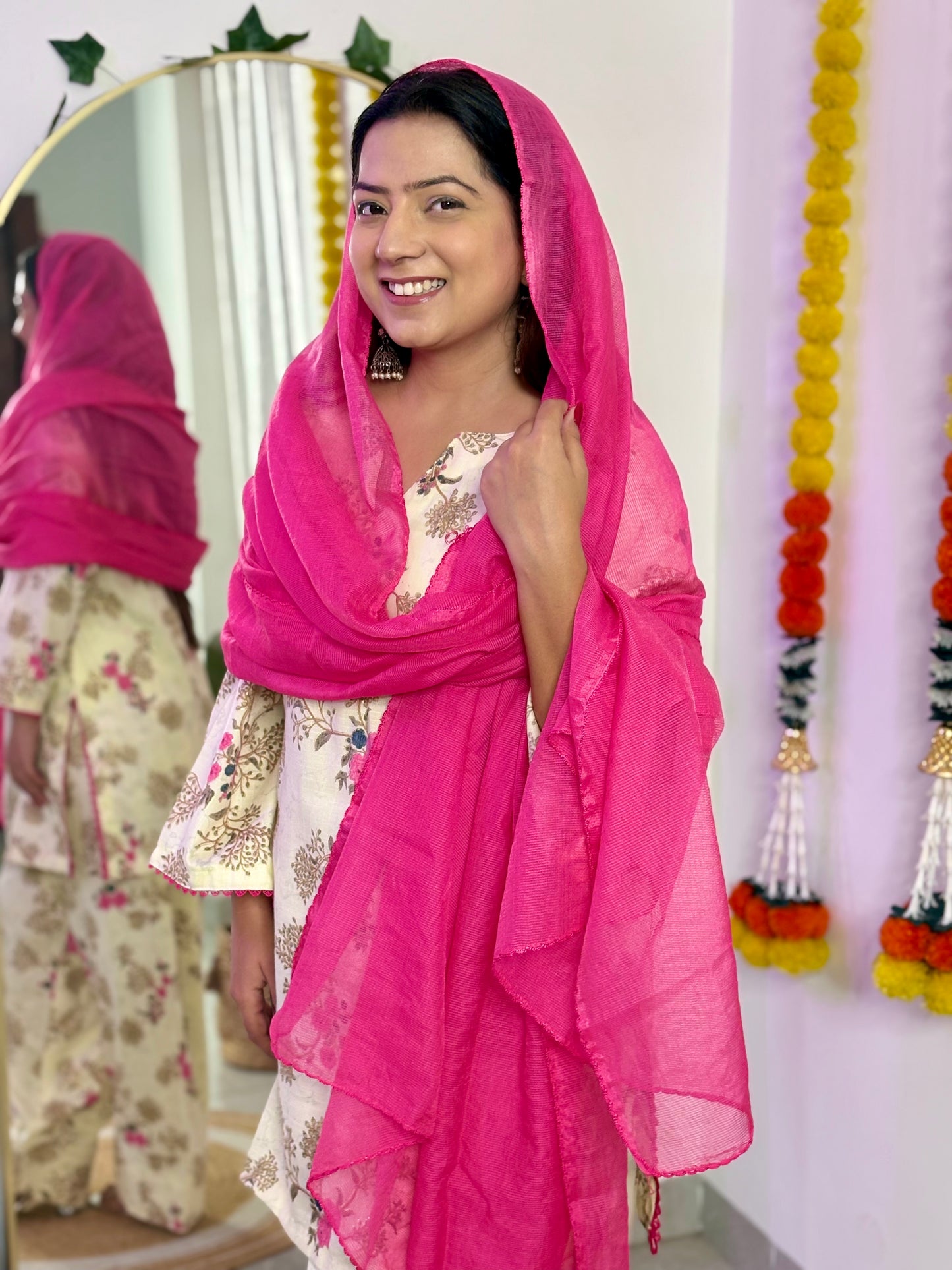 Printed Linen Farshi Salwar Suit