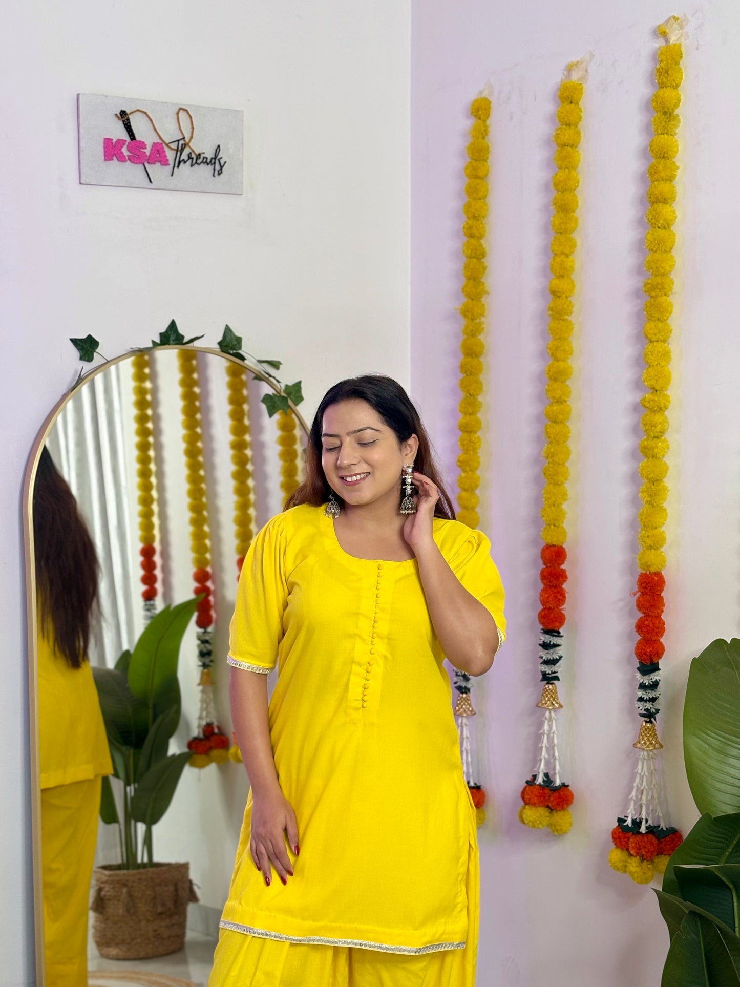 Yellow Farshi Salwar Co-ord Set