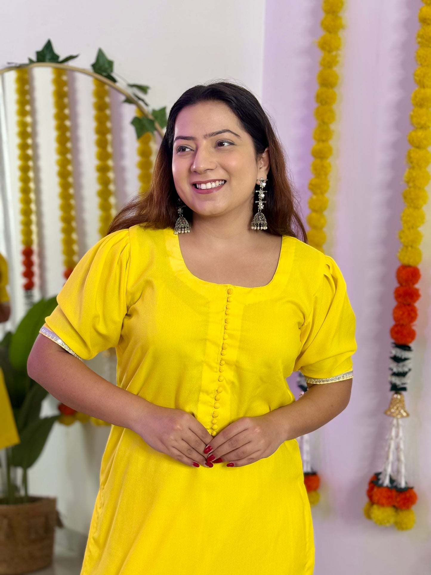 Yellow Farshi Salwar Co-ord Set