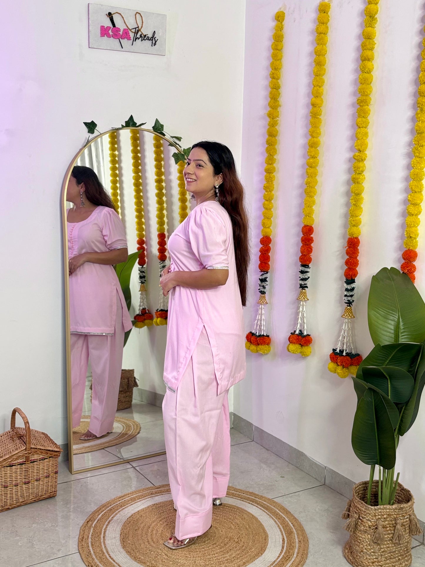 Baby Pink Farshi Salwar Co-ord Set