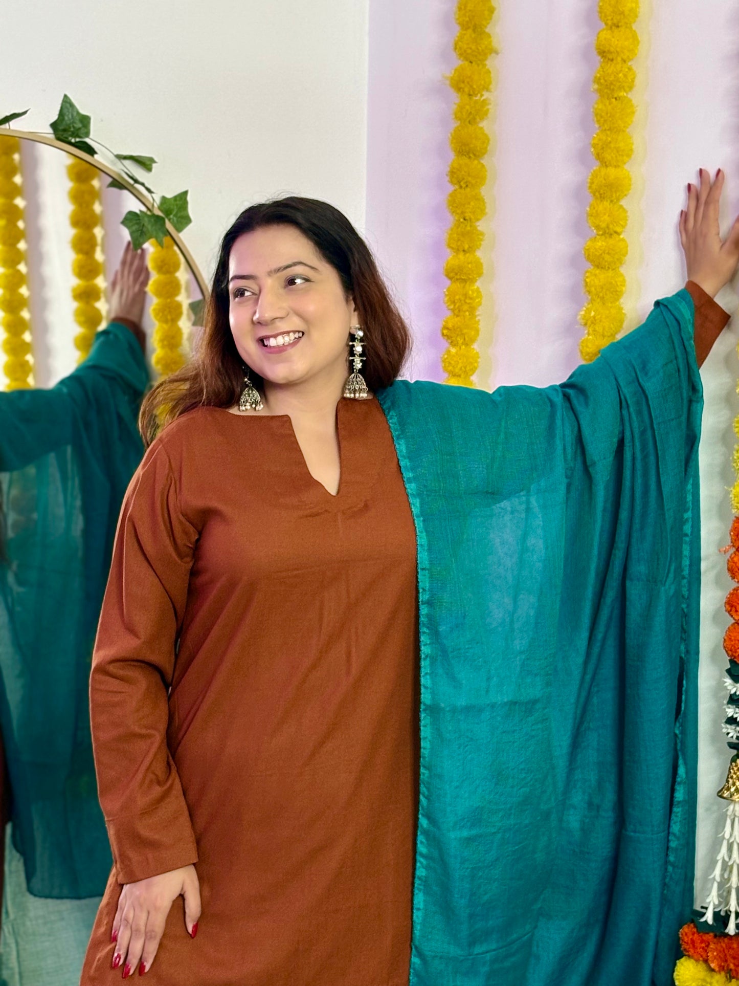 Brown Farshi Salwar Suit