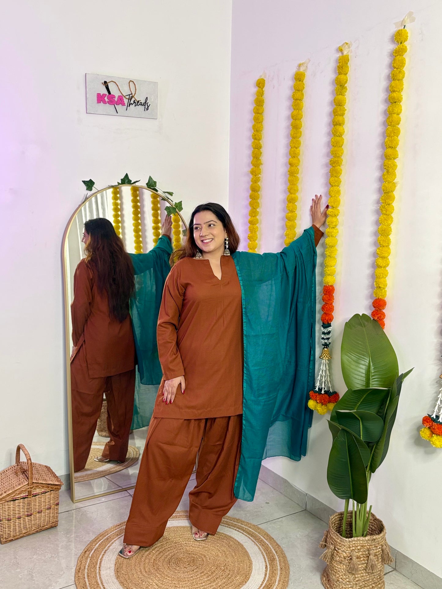 Brown Farshi Salwar Suit