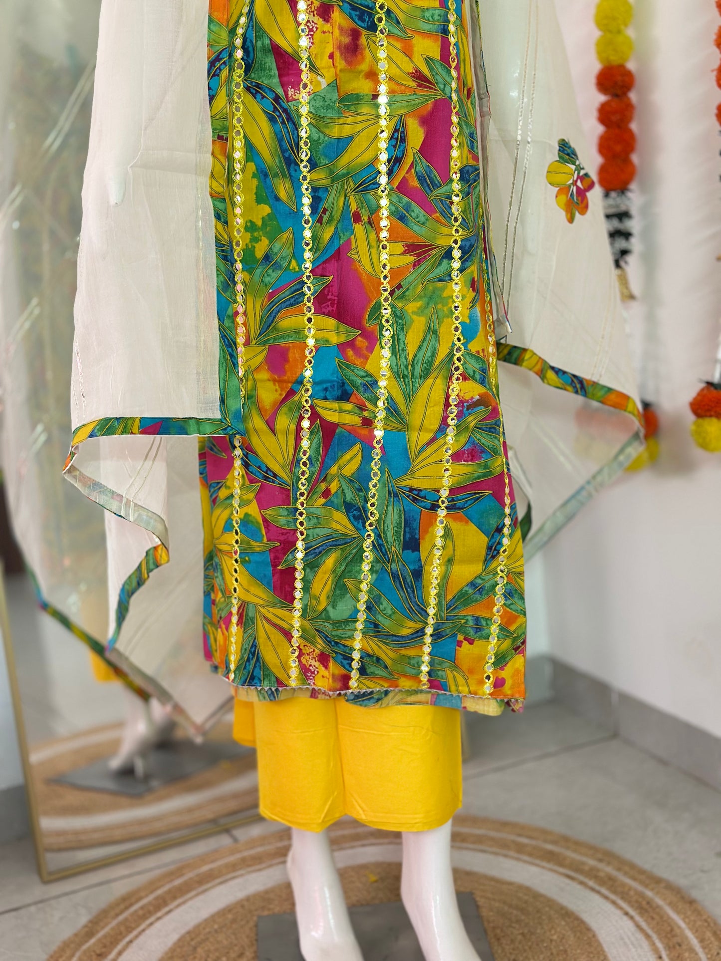 Semi Jam Cotton Unstitched Suit