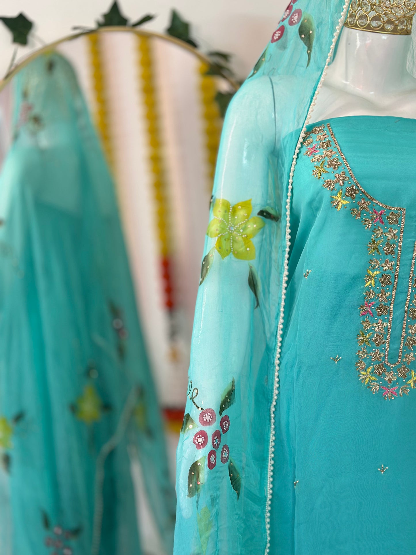 Pure Viscose Embroidered Suit