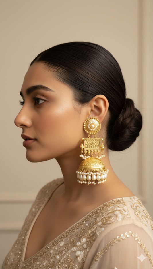 Rajwadi Brass Temple Jhumka