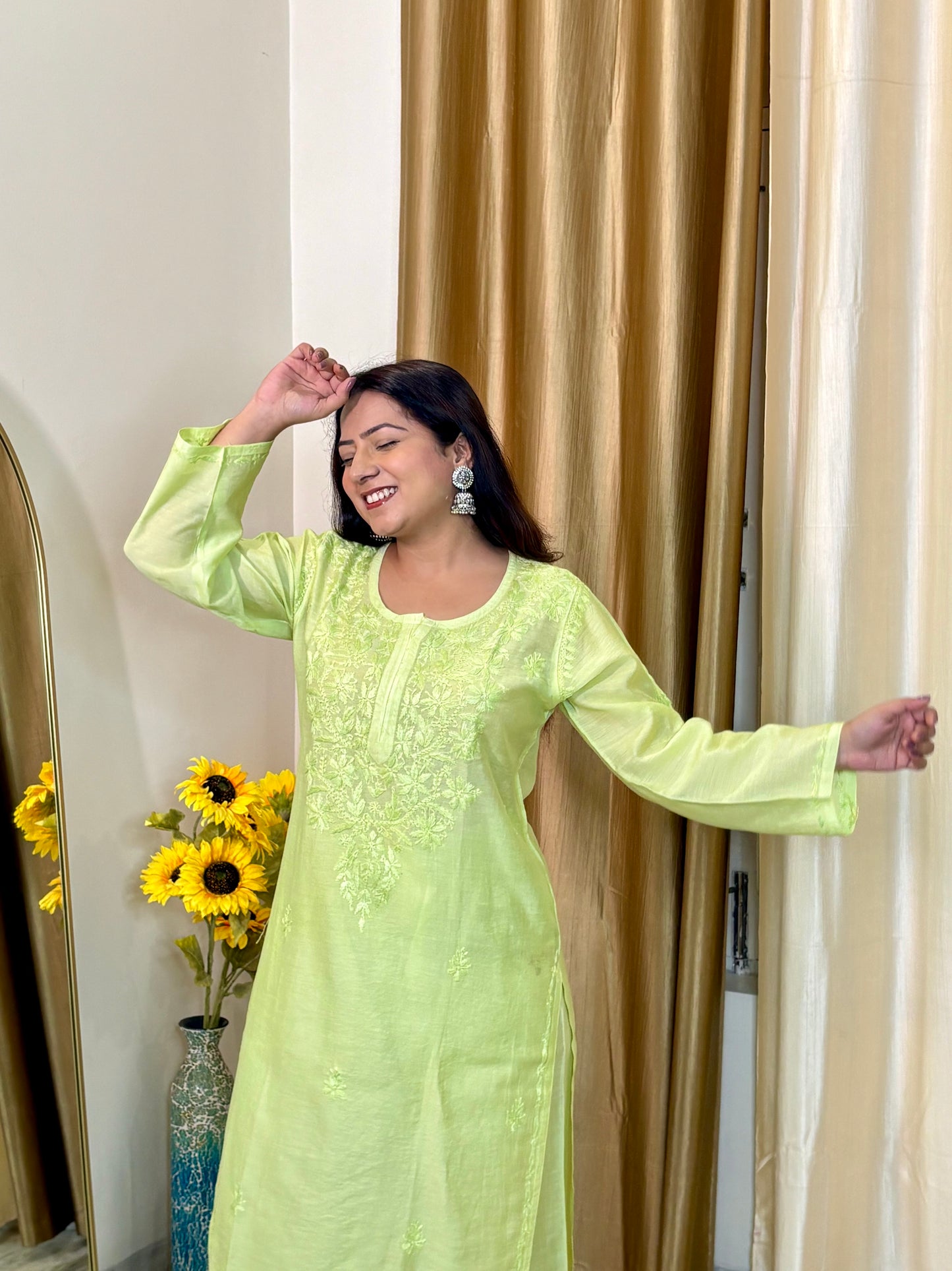 Noor Mul Chanderi Chikankari Coord Set