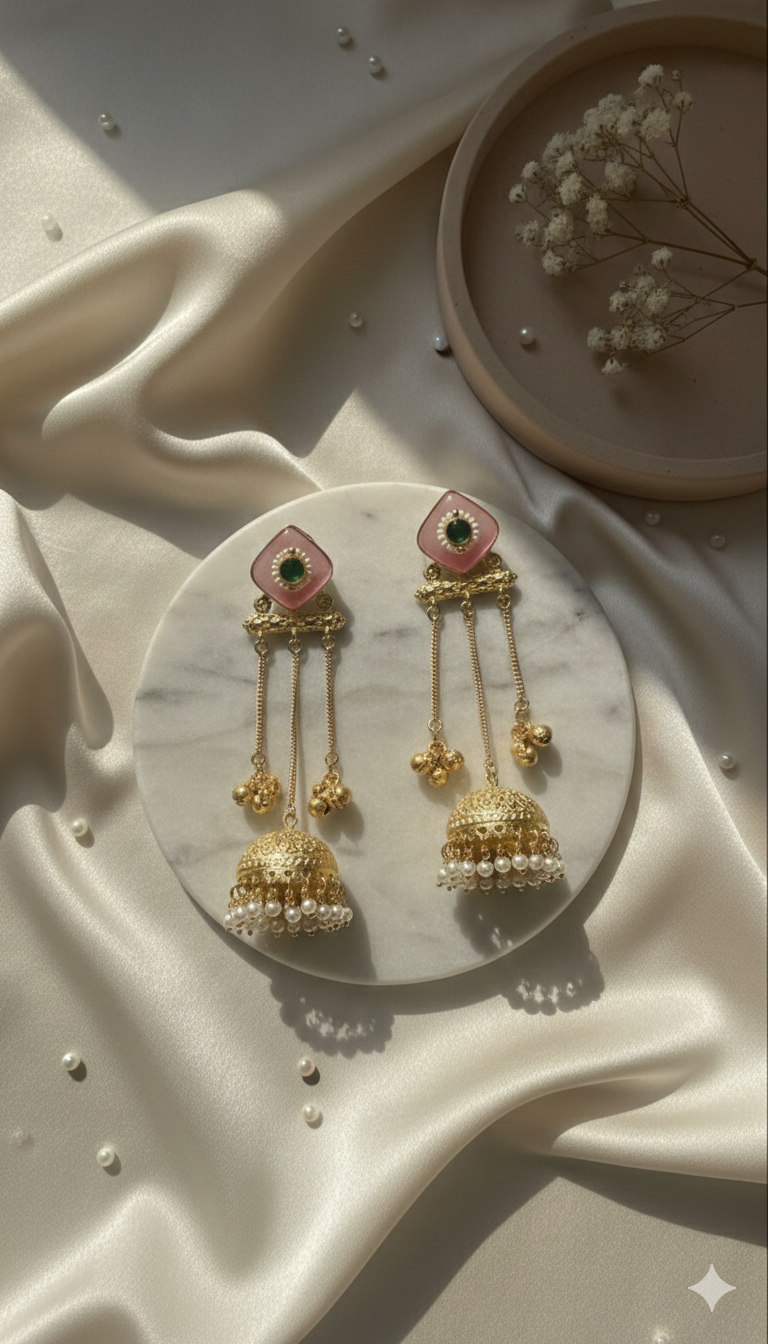 Ruhani Long Brass Jhumka