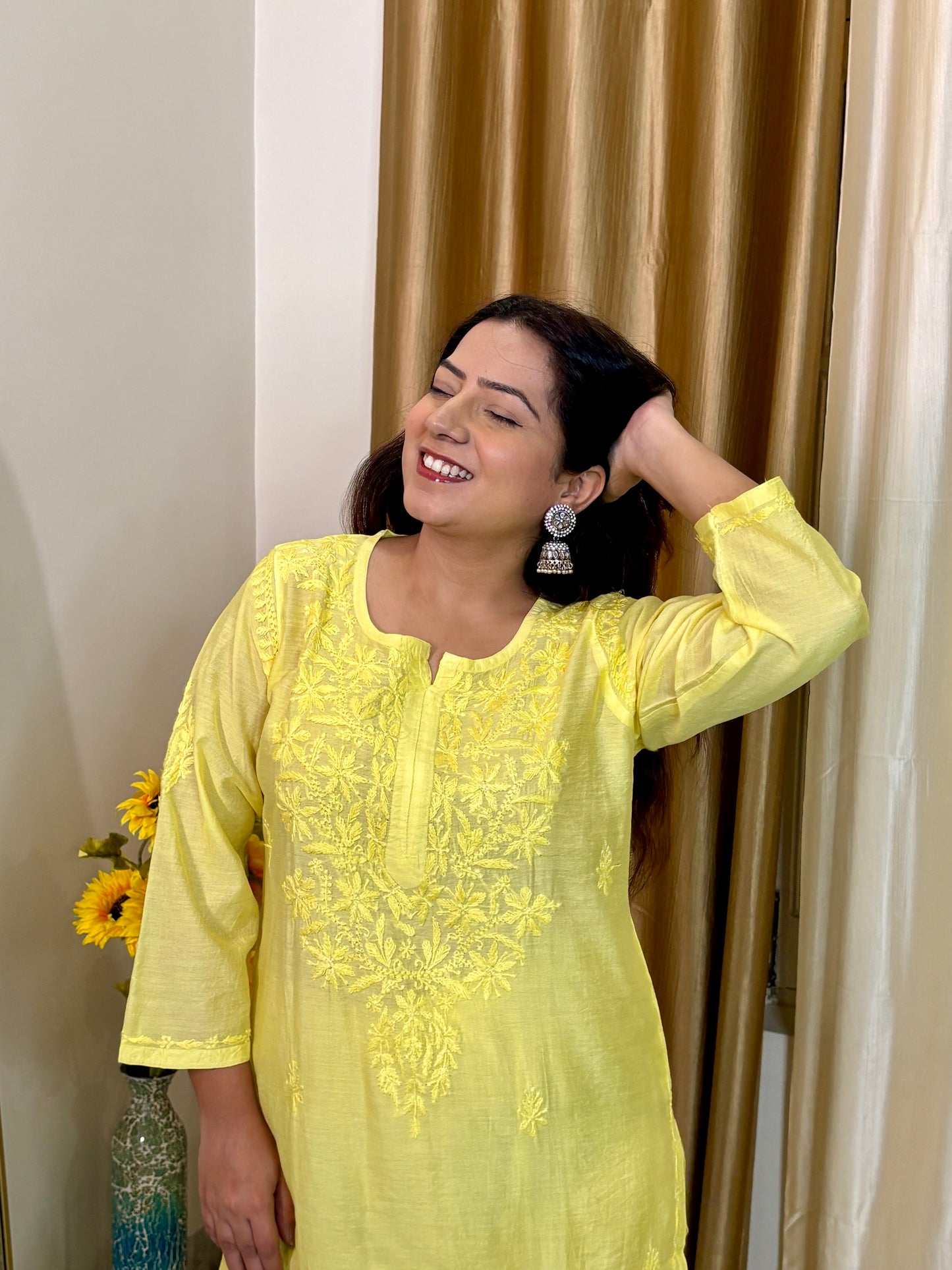 Noor Mul Chanderi Chikankari Coord Set