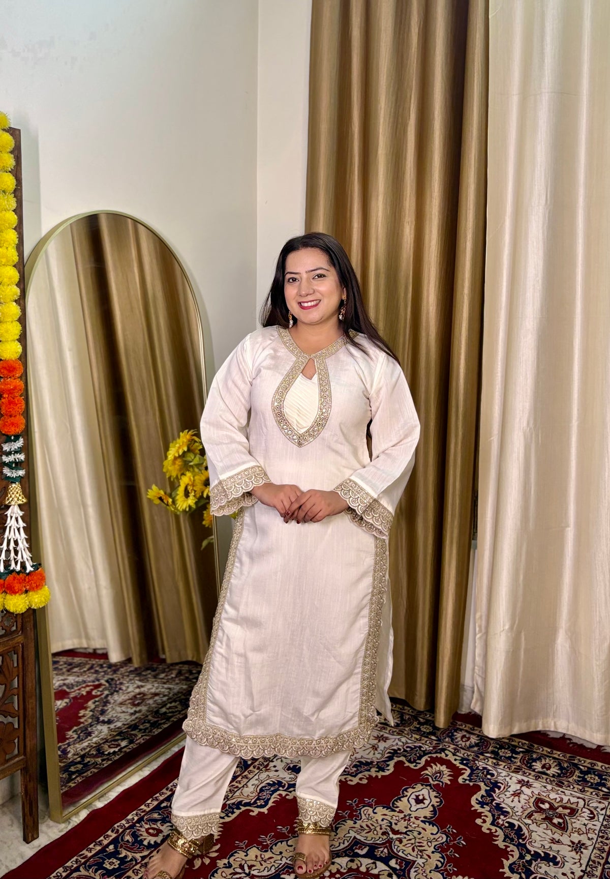 White Pakistani Pant Suit