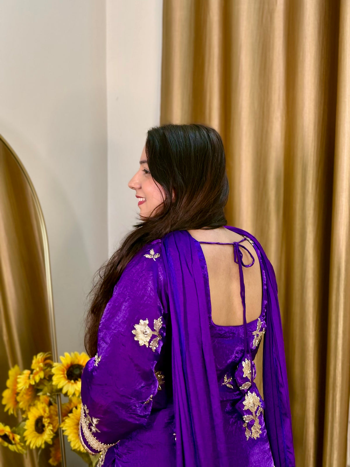 Embroidered Purple Farshi Suit