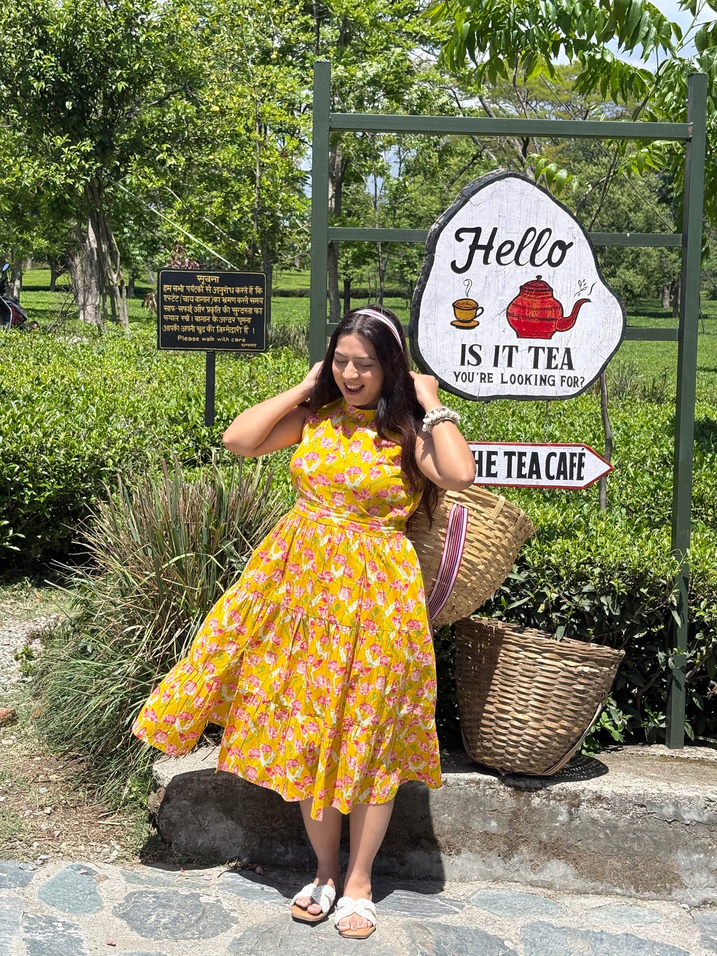 Sunheri Bloom Halter Dress