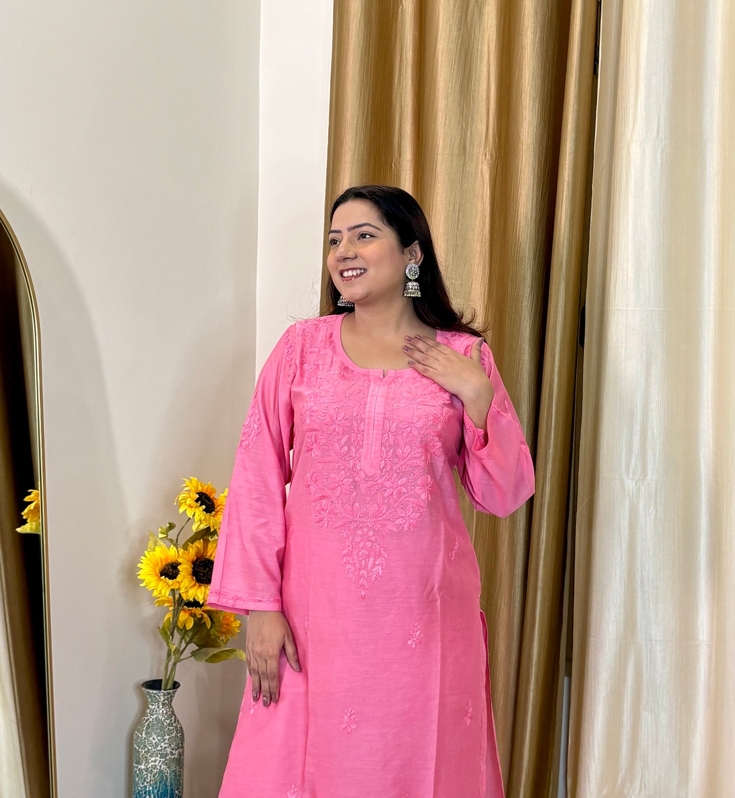 Noor Mul Chanderi Chikankari Coord Set