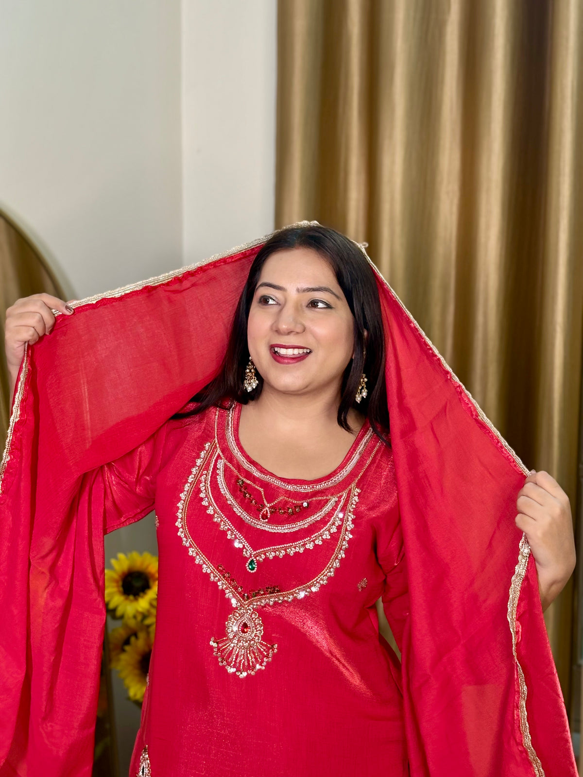 Rani Haar Red Pant Suit