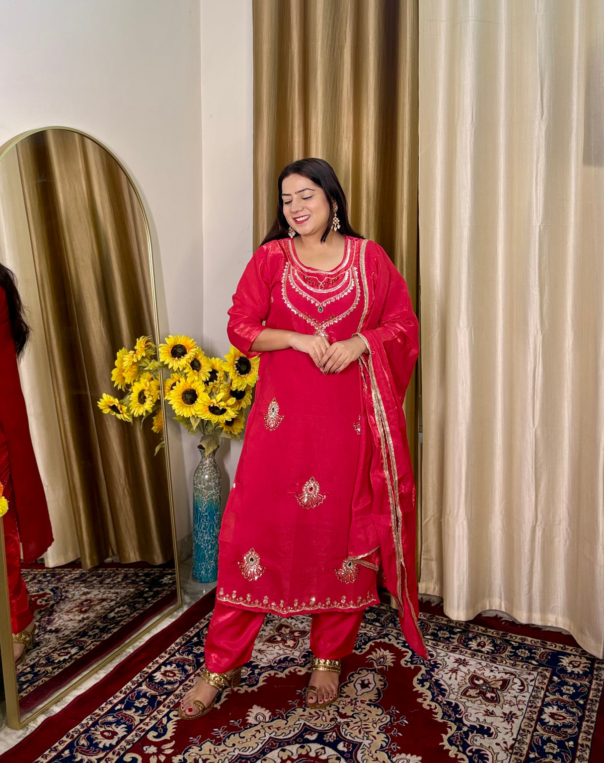 Rani Haar Red Pant Suit