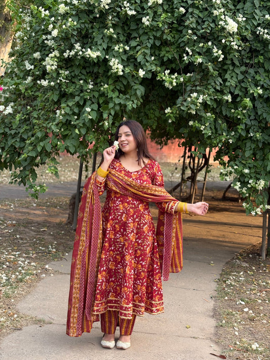 Gulnaar Anarkali Suit Set