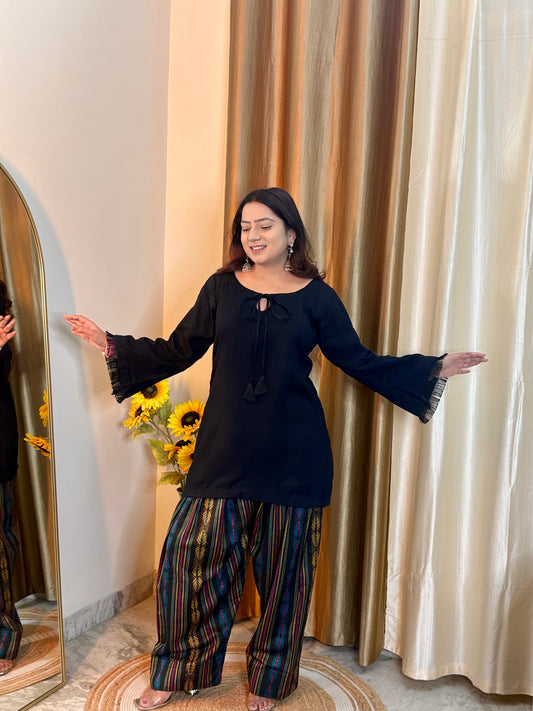 Pahadi Black Cashmilon Farsi Coord