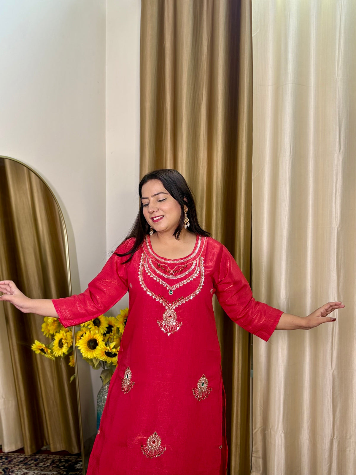 Rani Haar Red Pant Suit