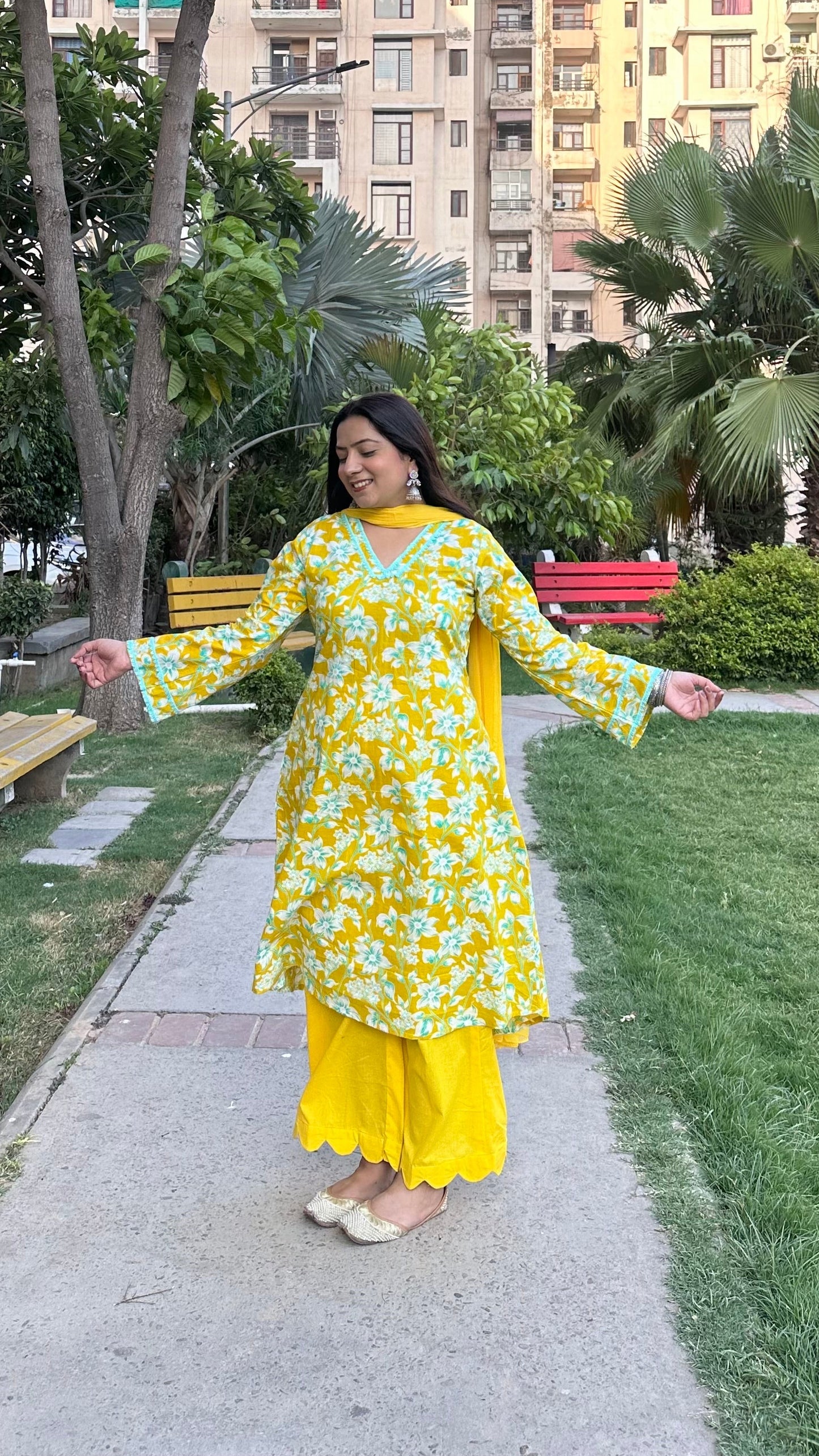 Surajmukhi A Shape Suit Set
