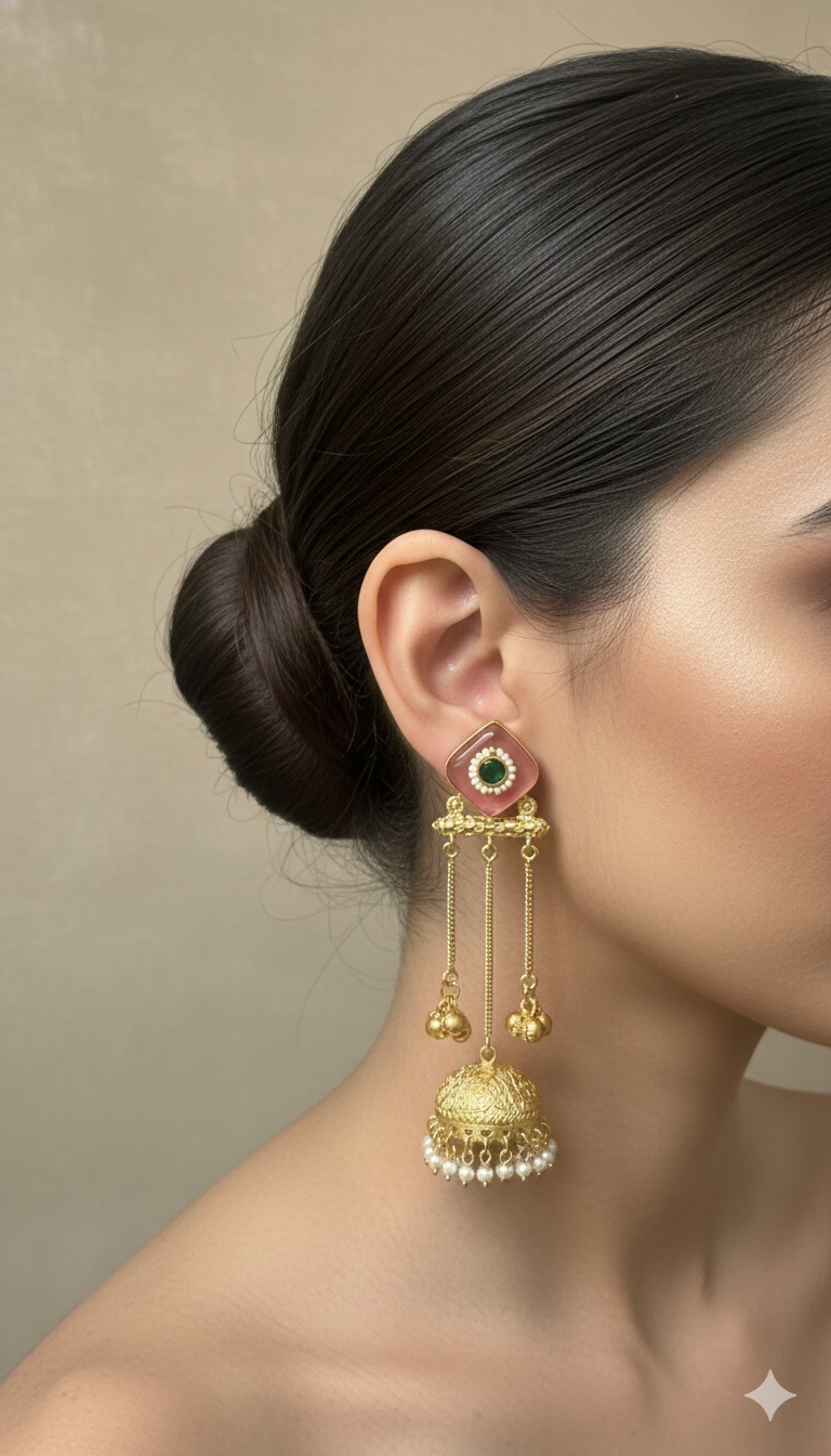 Ruhani Long Brass Jhumka