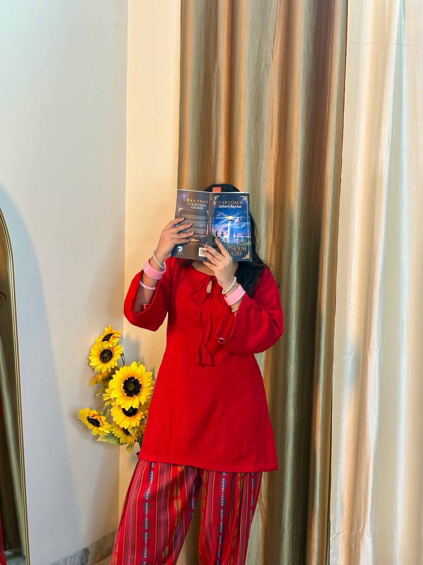 Pahadi Red Cashmilon Farsi Coord