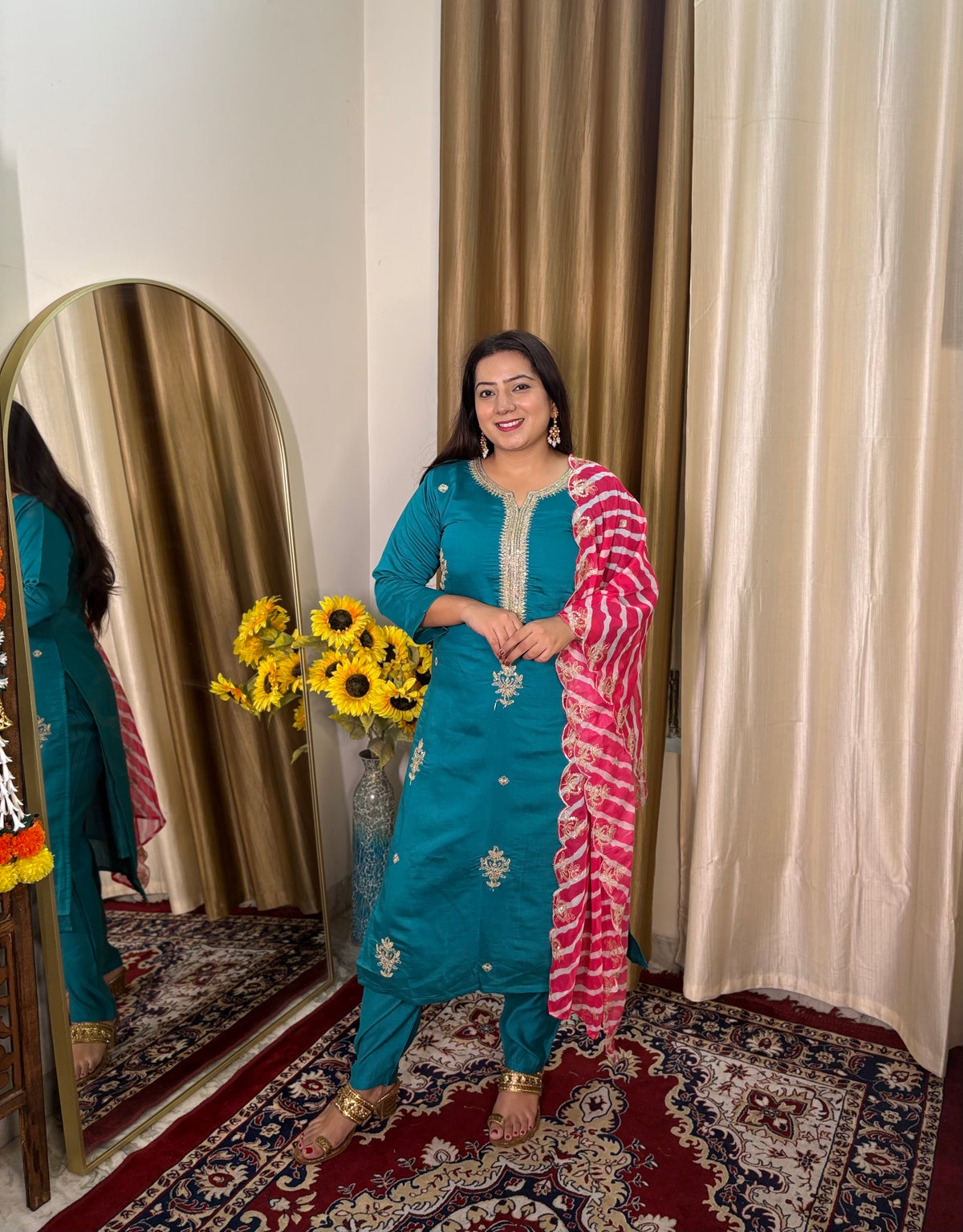 Sky Blue Contrast Pant Suit