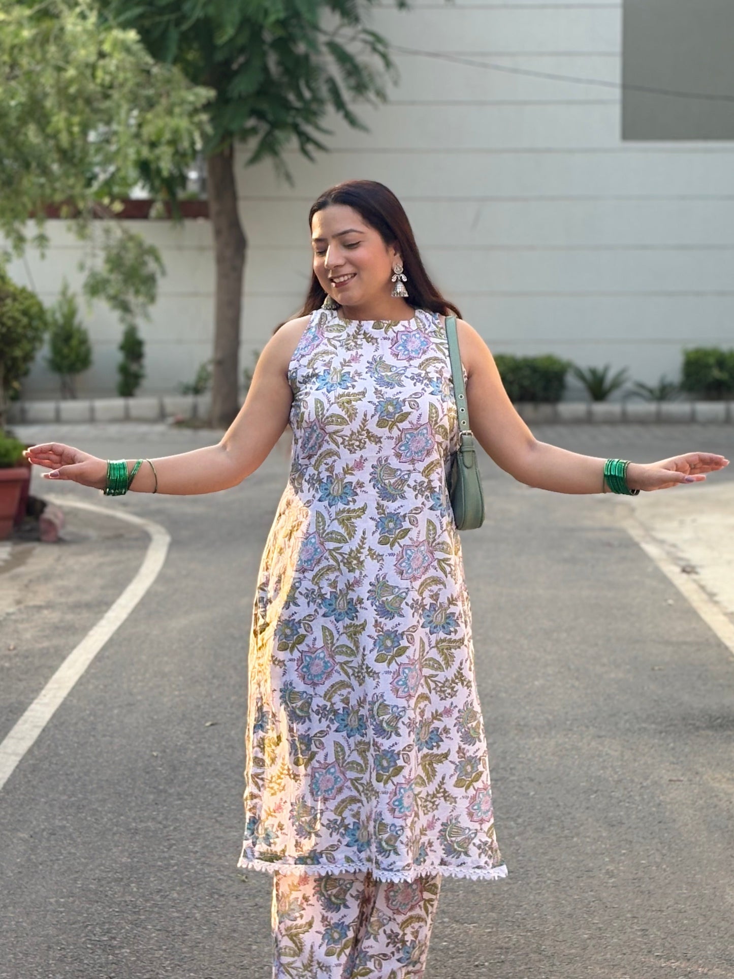 Aangan Handblock Kurta Set