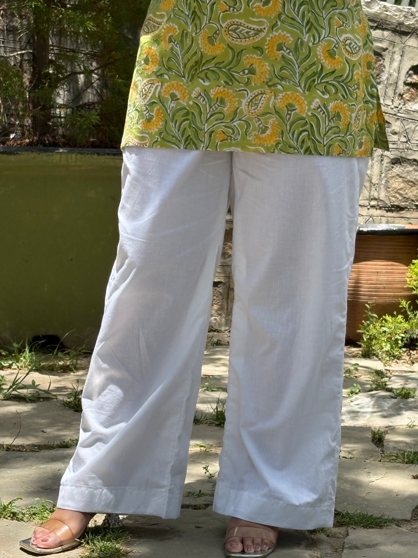 White Cotton Palazzo