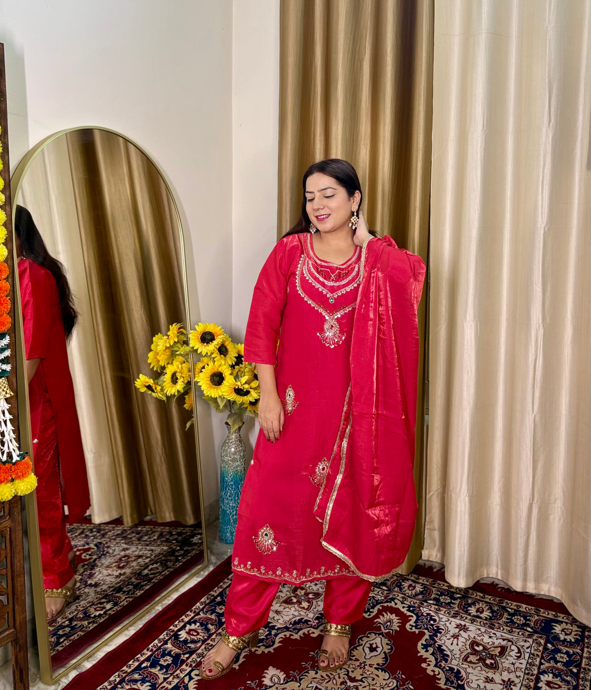 Rani Haar Red Pant Suit