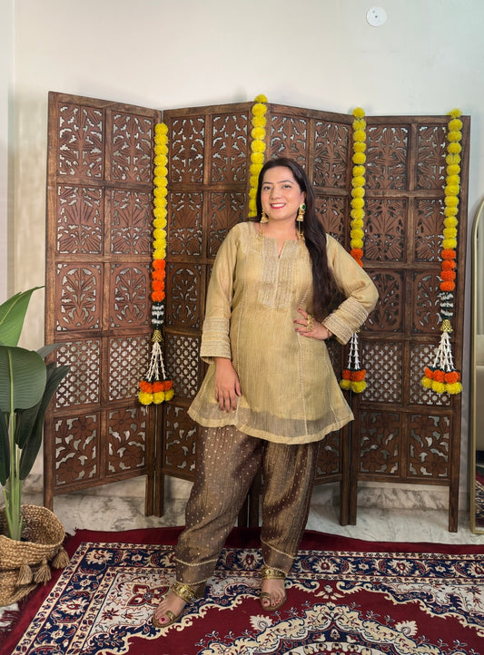 Festive Beige Salwar Coord