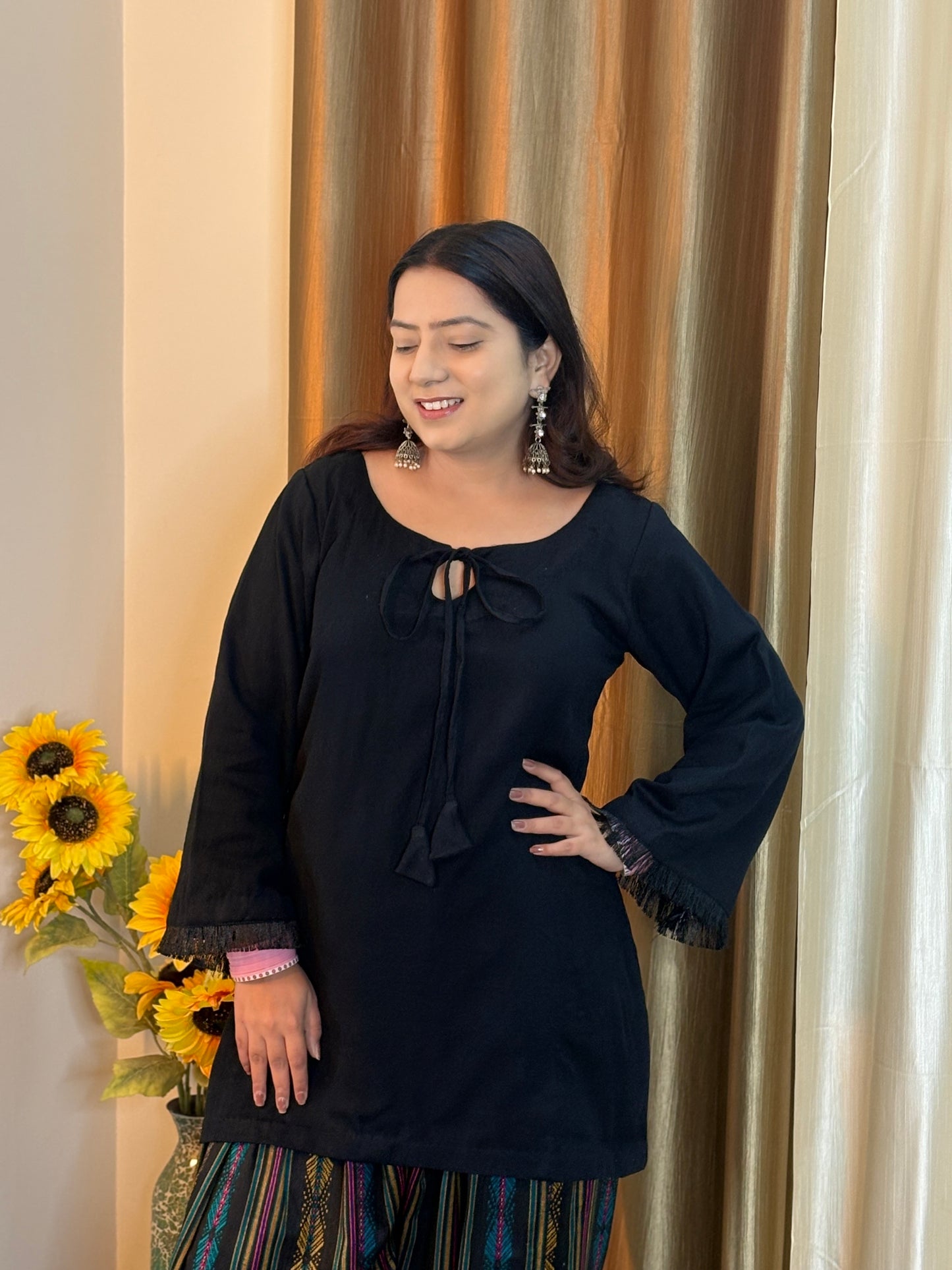 Pahadi Black Cashmilon Farsi Coord