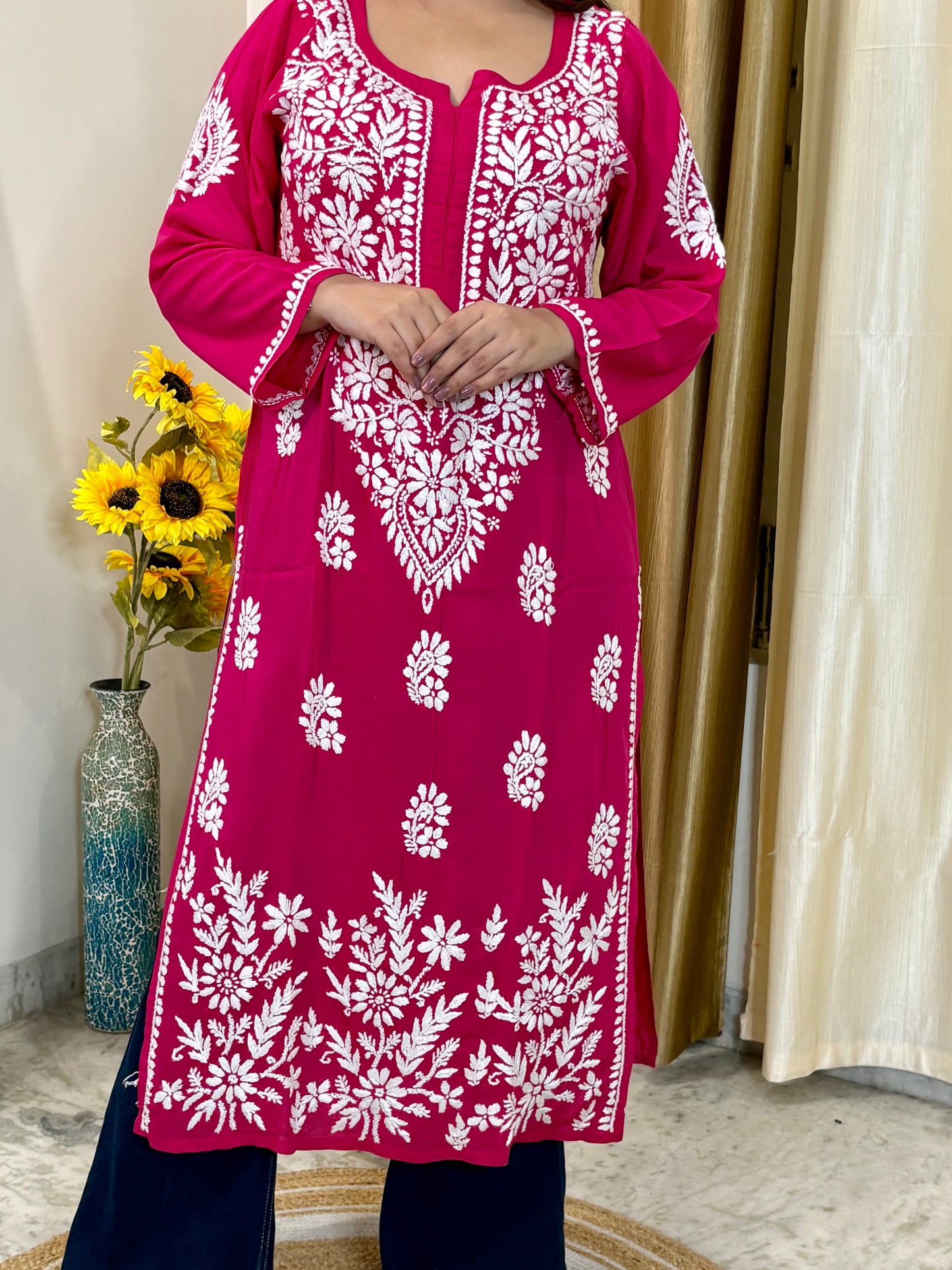 Noor Handcrafted Chikankari Modal Kurti
