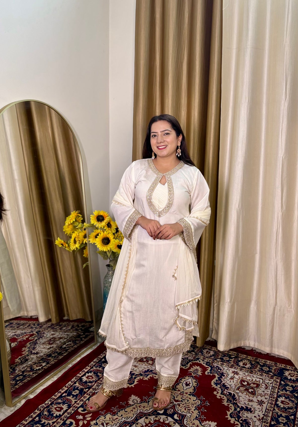 White Pakistani Pant Suit