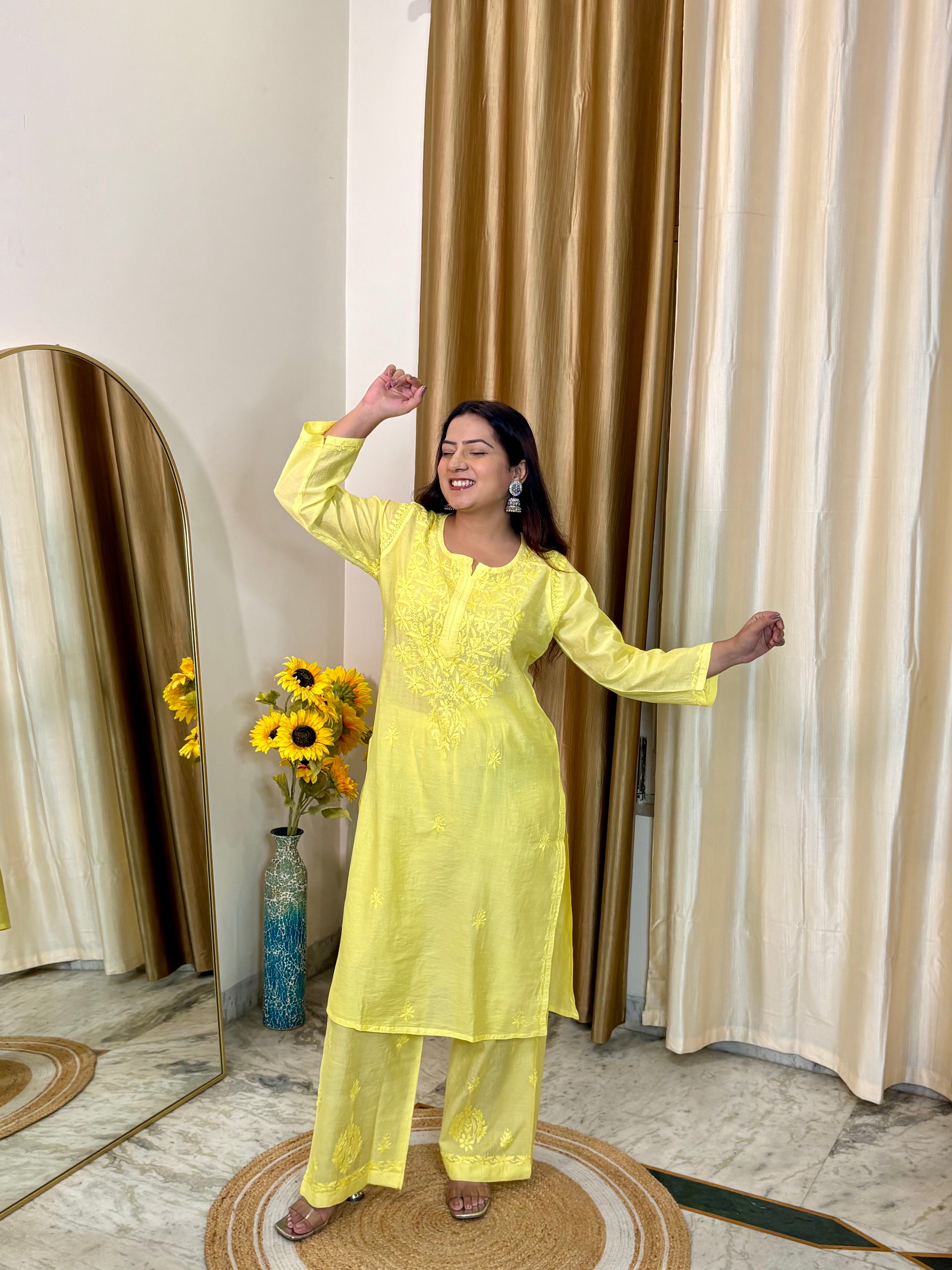 Noor Mul Chanderi Chikankari Coord Set – KSA Threads