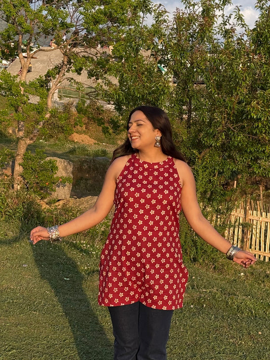 Jharokha Halter Short Kurti