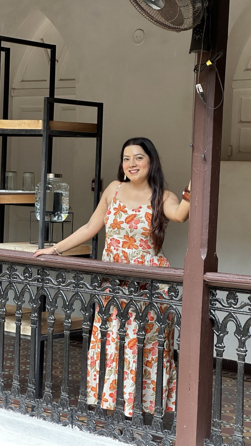 Sanjh Phool Linen Dress