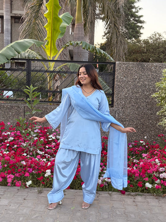 Sky Blue Farshi Salwar Suit