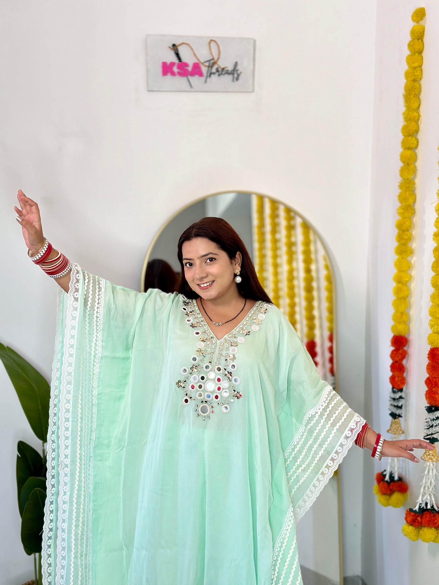 Noor Mirror Kaftan Set