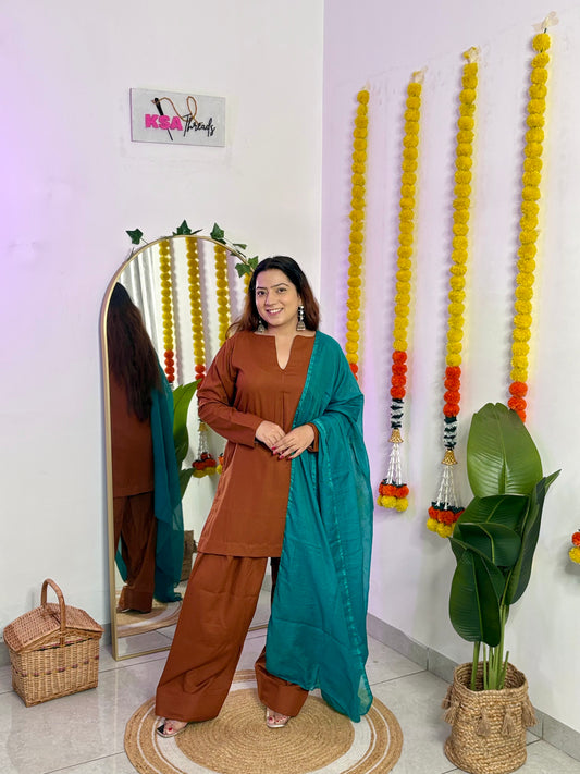 Brown Farshi Salwar Suit